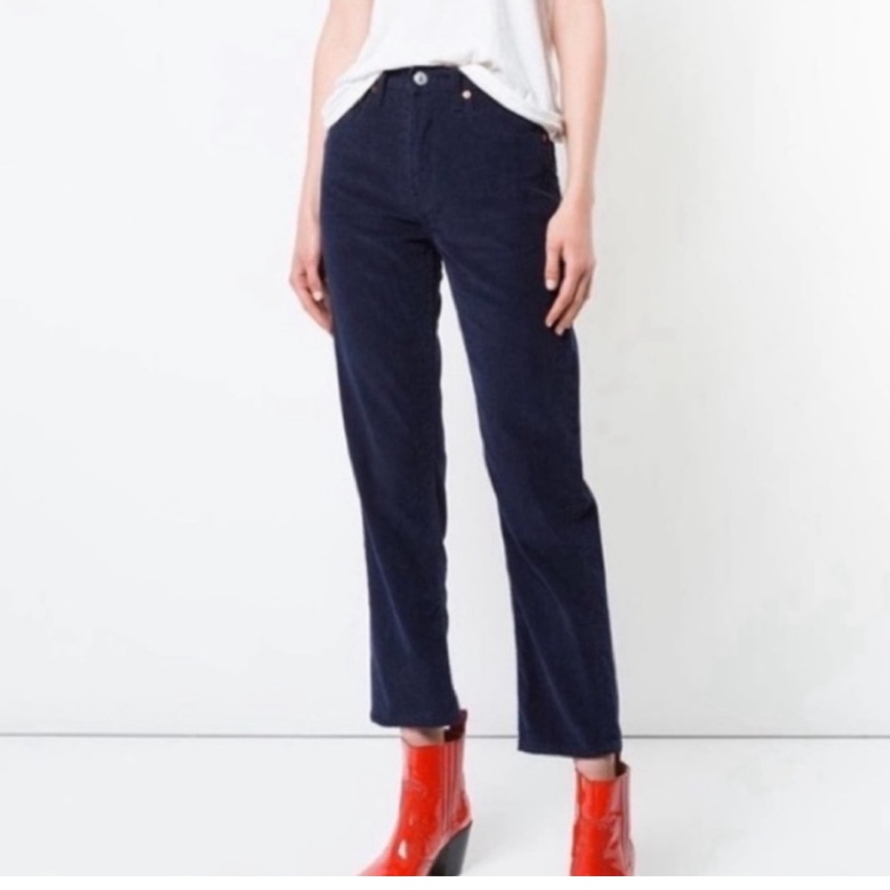 Re/Done originals blue corduroy stovepipe pants - size 24
